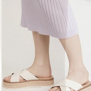 Sam Edelman Tan and Cream Platform Sandals